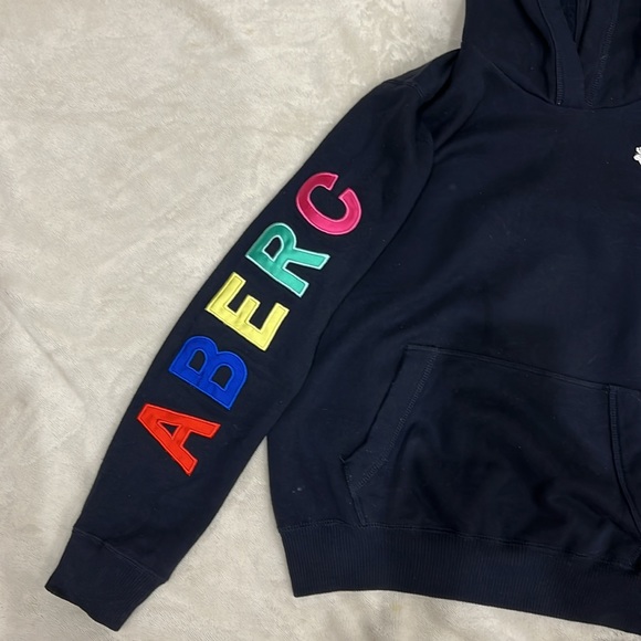 Abercrombie dark Navy blue pullover hoodie-size 13/14 - Picture 2 of 8
